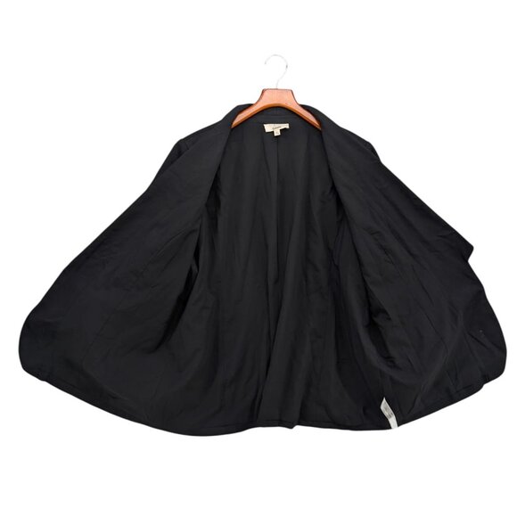 Eloquii Ruched 3/4 Sleeve Blazer Womens Black Open Front Shawl Collar Size 22 - Picture 3 of 15